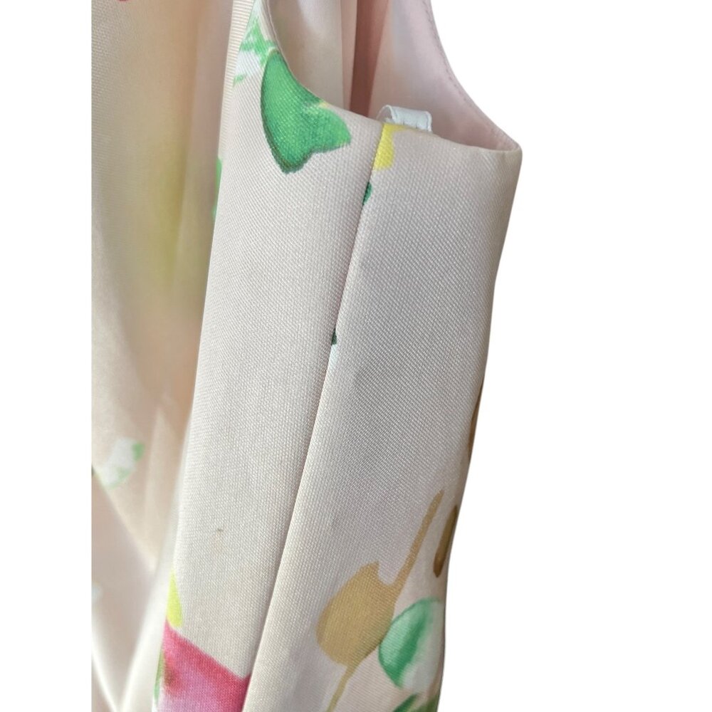Alfred Sung Blush Bouquet Floral Hi-Low Dress Floral size M Sateen Twill Event - Picture 8 of 16